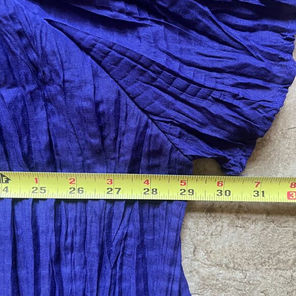 Vtg Bobbie Brooks Maxi Dress 3XL Purple Crochet Crinkle Whimsigoth Witchy Artsy - Picture 7 of 9